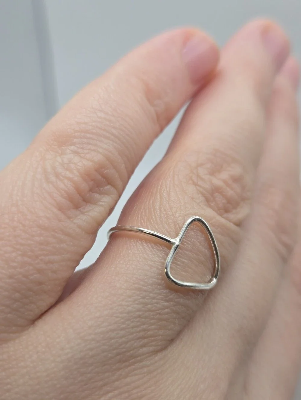 Sterling Silver Ring Wire Triangle Outline Size 6 Fairy Boho Dainty Delicate 925